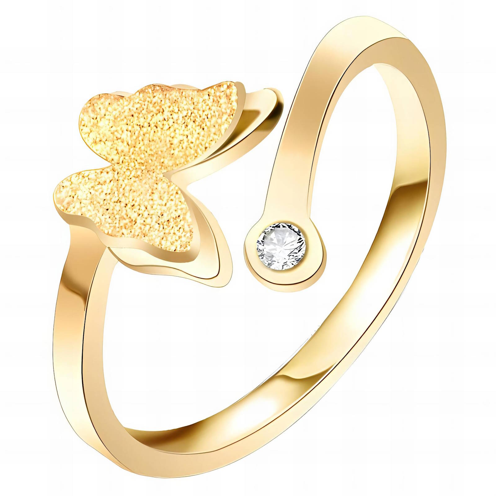 "Vlinder" ring, 18K verguld staal