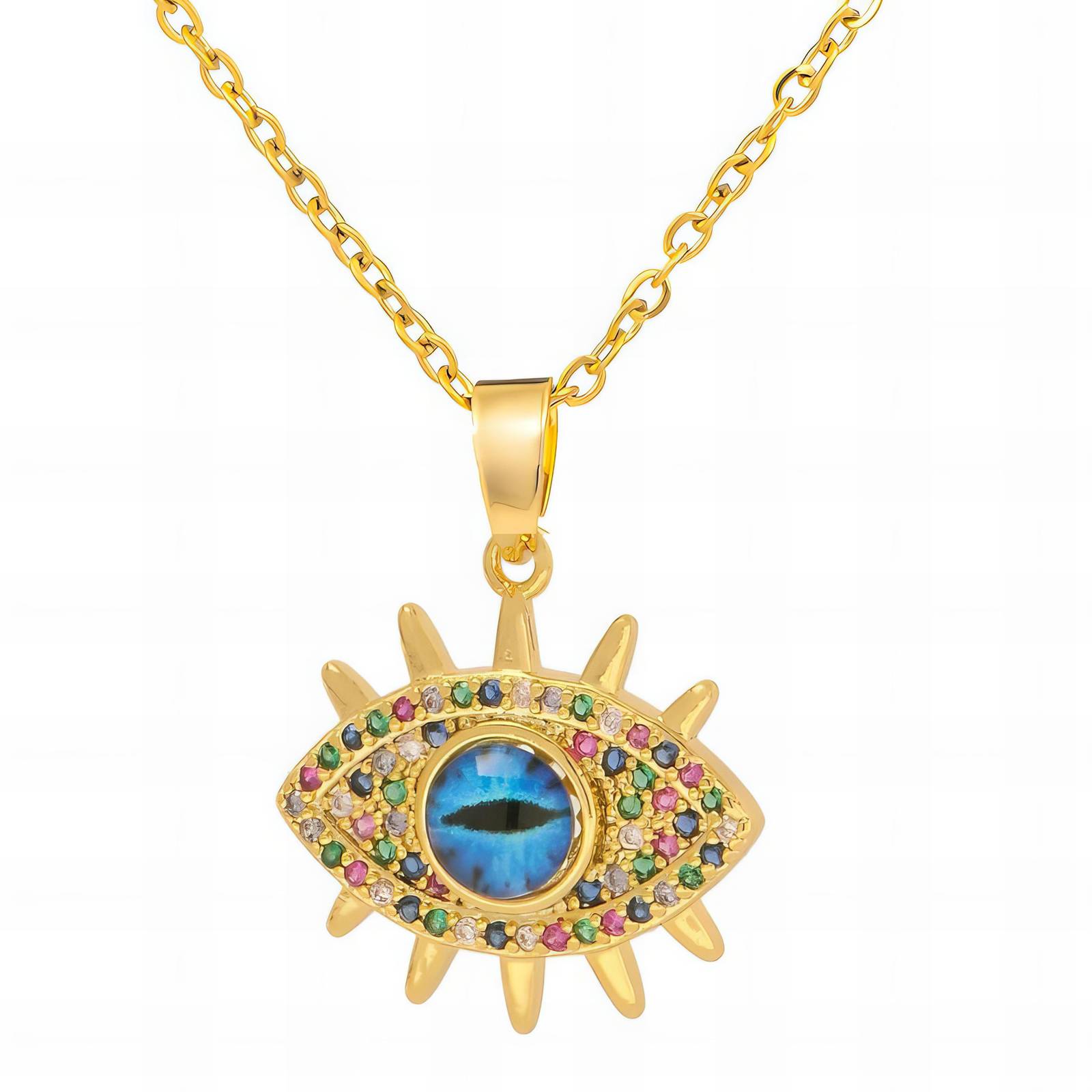 "boze oog" ketting, 18K verguld staal